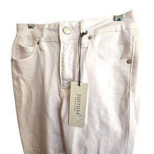 Just USA Womens White Frayed Hem Skinny Jeans Size 0 Cotton Denim jj3731
